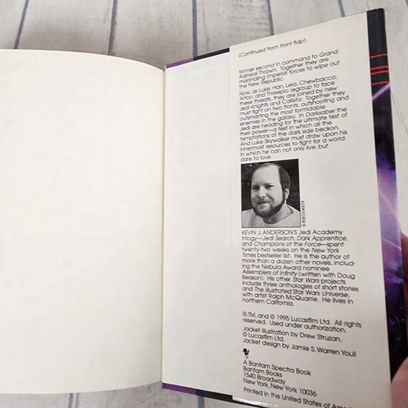 Star Wars Dark Saber Vintage 1995 Hardcover Book By Kevin Anderson - Picture 11 of 13